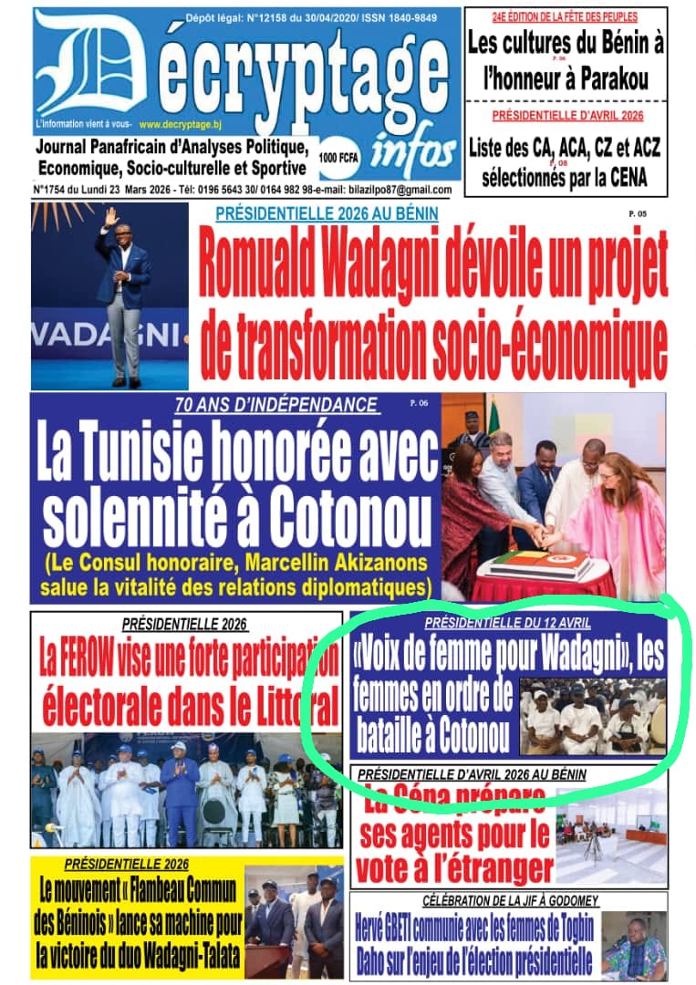 "Voix de femme pour Wadagni", les femmes en ordre de bataille à Cotonou