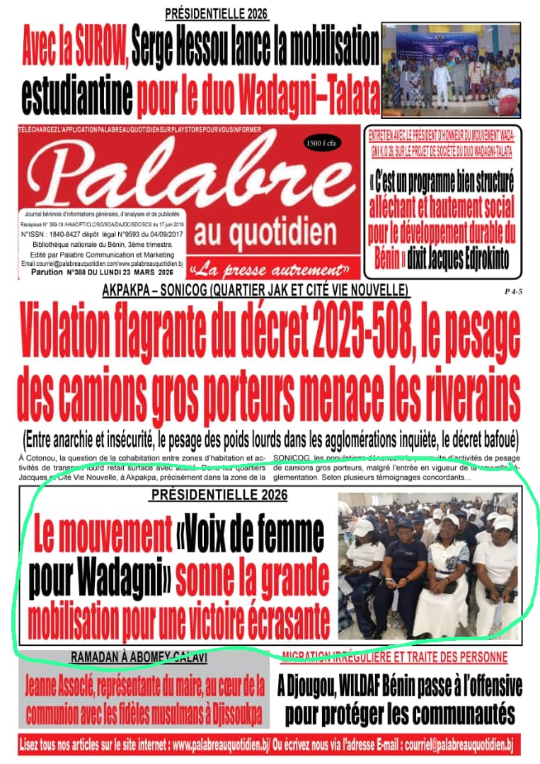 Le mouvement "Voix de femmes pour Wadagni" sonne la grande mobilisation pour une victoire éclatante